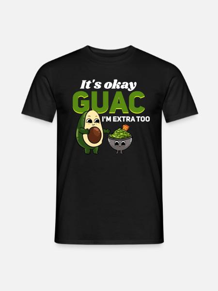 Guacamole Guac Avocado Dip Vegan - Heren T-shirt - zwart
