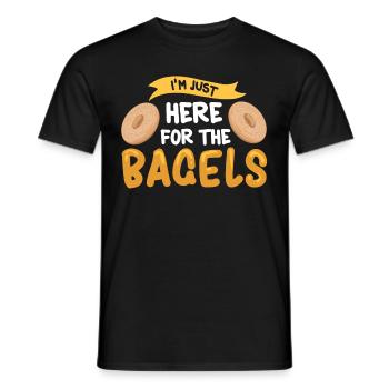 Petit-déjeuner de pâtisserie petit pain cadeau bagel - T-shirt homme - noir - Devant - AI Model Male 178 light (178cm)
