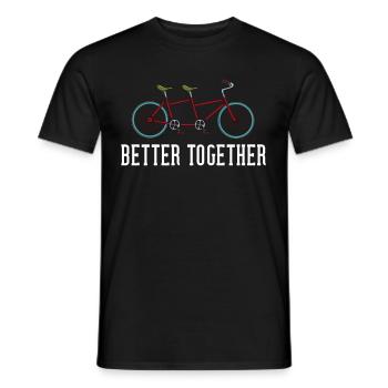 Tandem Fahrrad Radfahren Zwei Rad Fahrer - Männer T-Shirt - Schwarz - Vorne - AI Model Male 178 light (178cm)