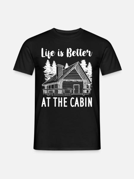 Cabane de montagne refuge chalet cabane en bois - T-shirt homme - noir