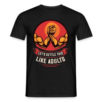 Bras de fer bras de fer bras de fer lutteur bras - T-shirt homme - noir - Devant - AI Model Male 178 light (178cm)