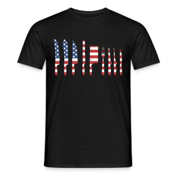 American Flag Küche Metzger Messer Set - Männer T-Shirt - Schwarz - Vorne - AI Model Male 178 light (178cm)