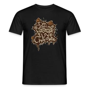 Lustiges Laufen für Schokolade - Männer T-Shirt - Schwarz - Vorne - AI Model Male 178 light (178cm)