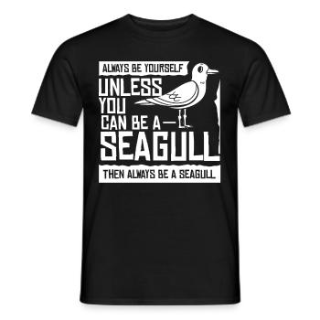 Mouettes Oiseaux de mer Möven Mer - T-shirt homme - noir - Devant - AI Model Male 178 light (178cm)