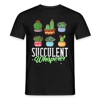 Succulent Cactus Cactus Aloe Vera Agave - Men's T-Shirt - black - Front - AI Model Male 178 light (178cm)