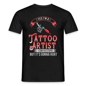 Tattoo Tattoo Tattoo Machine Tattoo Machine - Men's T-Shirt - black - Front - AI Model Male 178 light (178cm)