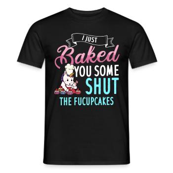 Shut The Fucupcake Licorne cupcake - T-shirt homme - noir - Devant - AI Model Male 178 light (178cm)