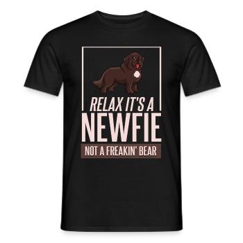 Terre-Neuve Newfie chiot chiot propriétaire propriétaire - T-shirt homme - noir - Devant - AI Model Male 178 light (178cm)
