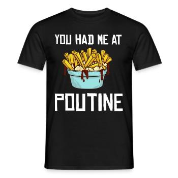 Poutine Frites Canada Recette de nourriture - T-shirt homme - noir - Devant - AI Model Male 178 light (178cm)