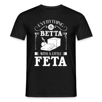 Feta Cheese Goat Greece Greek Sheep Cheese - Men's T-Shirt - black - Front - AI Model Male 178 light (178cm)