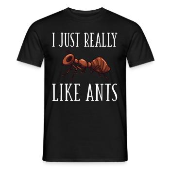 Ants Ant Hill Insect Earth's Nest Ant Hill - Men's T-Shirt - black - Front - AI Model Male 178 light (178cm)