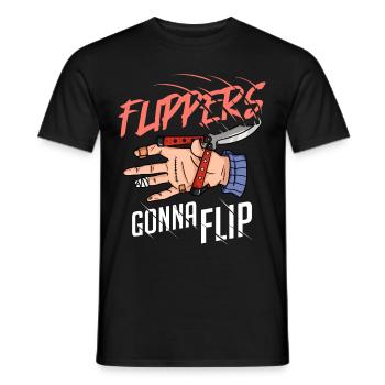 Balisong Butterflymesser Messer Butterfly - Männer T-Shirt - Schwarz - Vorne - AI Model Male 178 light (178cm)