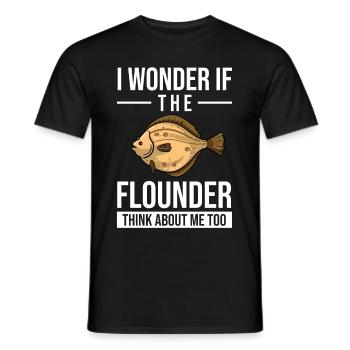 Flunder Fisch Plattfisch Angler Fischer Fischen - Männer T-Shirt - Schwarz - Vorne - AI Model Male 178 light (178cm)