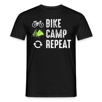 Bikepacking Radfahrer Gravel Bike Fahrrad Lustig - Männer T-Shirt - Schwarz - Vorne - AI Model Male 178 light (178cm)