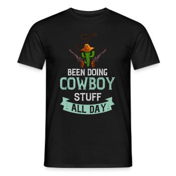 Cowboy Western Country - Männer T-Shirt - Schwarz - Vorne - AI Model Male 178 light (178cm)