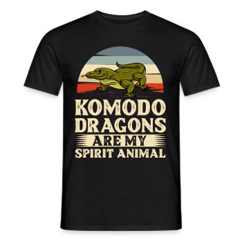 Komodowaran Komododrache Waran Echse Indonesische - Männer T-Shirt - Schwarz - Vorne - AI Model Male 178 light (178cm)