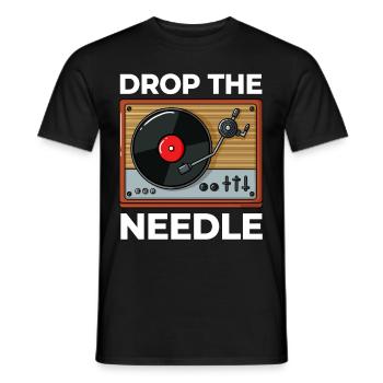Plattenspieler Schallplattenspieler Schallplatten - Männer T-Shirt - Schwarz - Vorne - AI Model Male 178 light (178cm)