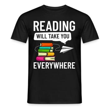 Leser Buch Lesen Bücherwurm Bibliothekar - Männer T-Shirt - Schwarz - Vorne - AI Model Male 178 light (178cm)