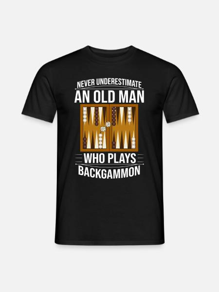 Backgammon Brettspiel Spieler Spiel Regeln - Männer T-Shirt - Schwarz