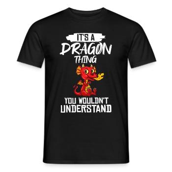 Drachenkopf Drache Lustig Niedlich Fantasiewesen - Männer T-Shirt - Schwarz - Vorne - AI Model Male 178 light (178cm)