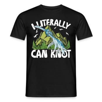 I Literally Can Knot Dino Dinosaurier Knoten - Männer T-Shirt - Schwarz - Vorne - AI Model Male 178 light (178cm)