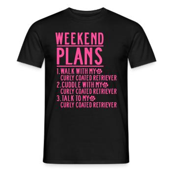 Curly Coated Retriever Maman Mistress Disant Rose - T-shirt homme - noir - Devant - AI Model Male 178 light (178cm)