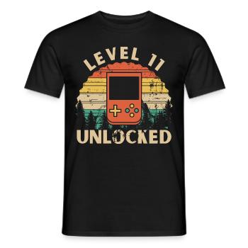 Level 11 freigeschaltet - Männer T-Shirt - Schwarz - Vorne - AI Model Male 178 light (178cm)