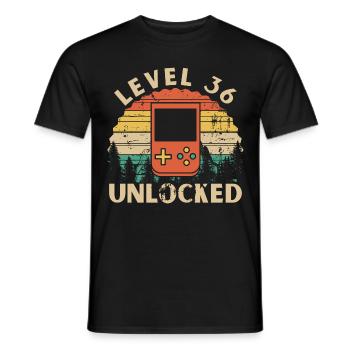 Level 36 Unlocked - T-shirt homme - noir - Devant - AI Model Male 178 light (178cm)