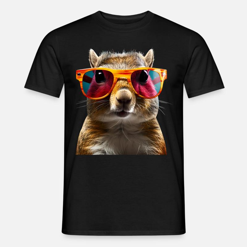 Eichhörnchen Sonnenbrille - Männer T-Shirt - Schwarz