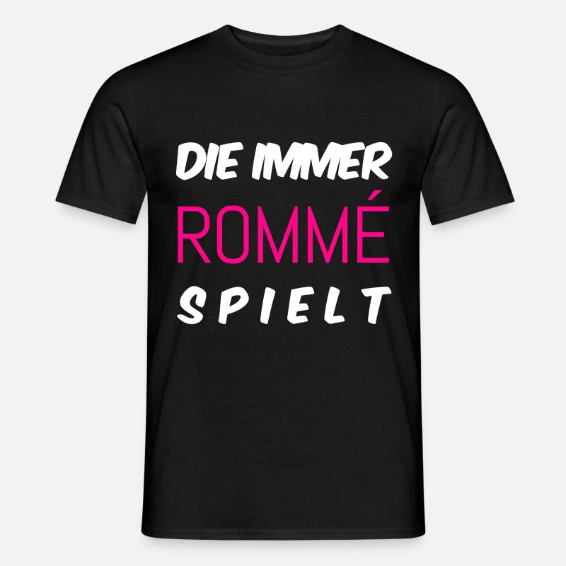 Rommè Rommee Geschenk doppelkopf Rummikub Rummy - Männer T-Shirt - Schwarz