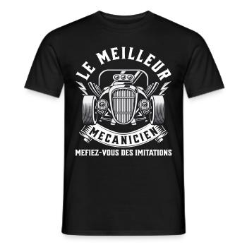 Meilleur mécanicien humour mécanique cadeau homme - T-shirt homme - noir - Devant - AI Model Male 178 light (178cm)