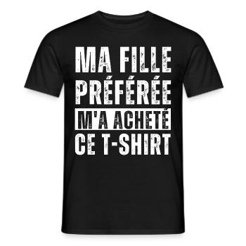 Ma fille préférée m' a acheté ce t-shirt humour - T-shirt homme - noir - Devant - AI Model Male 178 light (178cm)