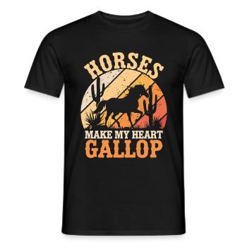Les chevaux font galoper mon cœur - T-shirt homme - noir - Devant - AI Model Male 178 light (178cm)