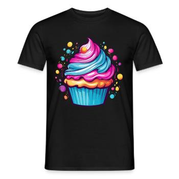 Bunter Cupcake - Männer T-Shirt - Schwarz - Vorne - AI Model Male 178 light (178cm)