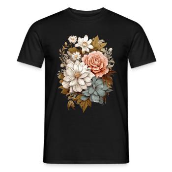 Zarte Blumen in Pastell - Männer T-Shirt - Schwarz - Vorne - AI Model Male 178 light (178cm)