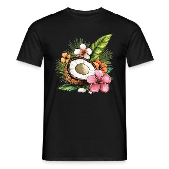 Tropical Coconut - Men's T-Shirt - black - Front - AI Model Male 178 light (178cm)