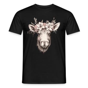 Orignal avec couronne de fleurs - T-shirt homme - noir - Devant - AI Model Male 178 light (178cm)