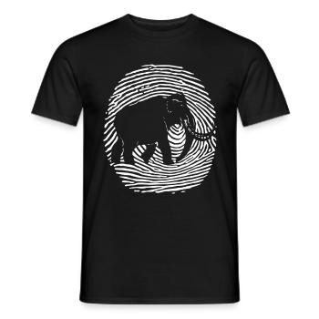 Mammoth in the fingerprint - Men's T-Shirt - black - Front - AI Model Male 178 light (178cm)
