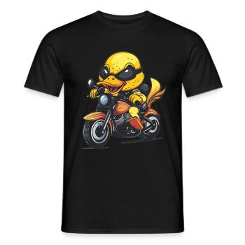 Moto canard avec lunettes de soleil - T-shirt homme - noir - Devant - AI Model Male 178 light (178cm)