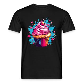 Bunter Cupcake Pop-Art - Männer T-Shirt - Schwarz - Vorne - AI Model Male 178 light (178cm)