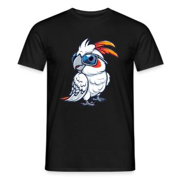 Cockatoo mit Sonnenbrille - Männer T-Shirt - Schwarz - Vorne - AI Model Male 178 light (178cm)