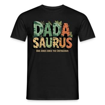 Dinosaure Papa Saurus Cadeau Papa - T-shirt homme - noir - Devant - AI Model Male 178 light (178cm)