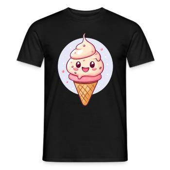 Lucky cream with a face - Men's T-Shirt - black - Front - AI Model Male 178 light (178cm)