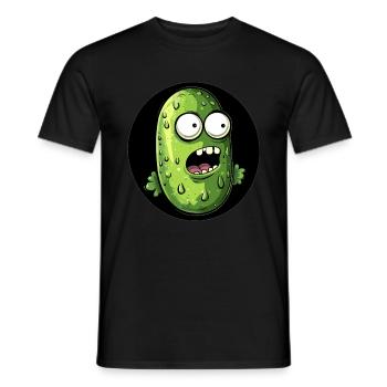 Lustige Gurke erschrocken - Männer T-Shirt - Schwarz - Vorne - AI Model Male 178 light (178cm)
