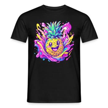 Fröhliche Ananas Explosion - Männer T-Shirt - Schwarz - Vorne - AI Model Male 178 light (178cm)