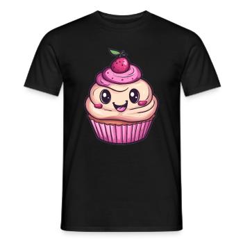 Süßer Cupcake mit Kirsche - Männer T-Shirt - Schwarz - Vorne - AI Model Male 178 light (178cm)