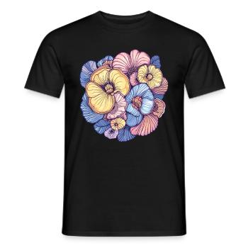 Blumenpracht im Pastell - Männer T-Shirt - Schwarz - Vorne - AI Model Male 178 light (178cm)