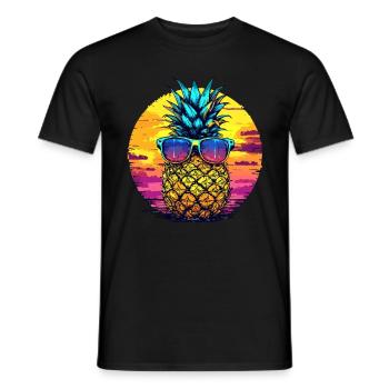 Sonnen Ananas mit Brille - Männer T-Shirt - Schwarz - Vorne - AI Model Male 178 light (178cm)