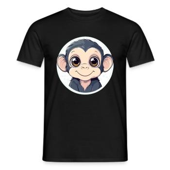 Funny baby monkey - Men's T-Shirt - black - Front - AI Model Male 178 light (178cm)