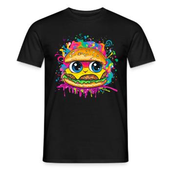 Burger Splash Smile - Men's T-Shirt - black - Front - AI Model Male 178 light (178cm)